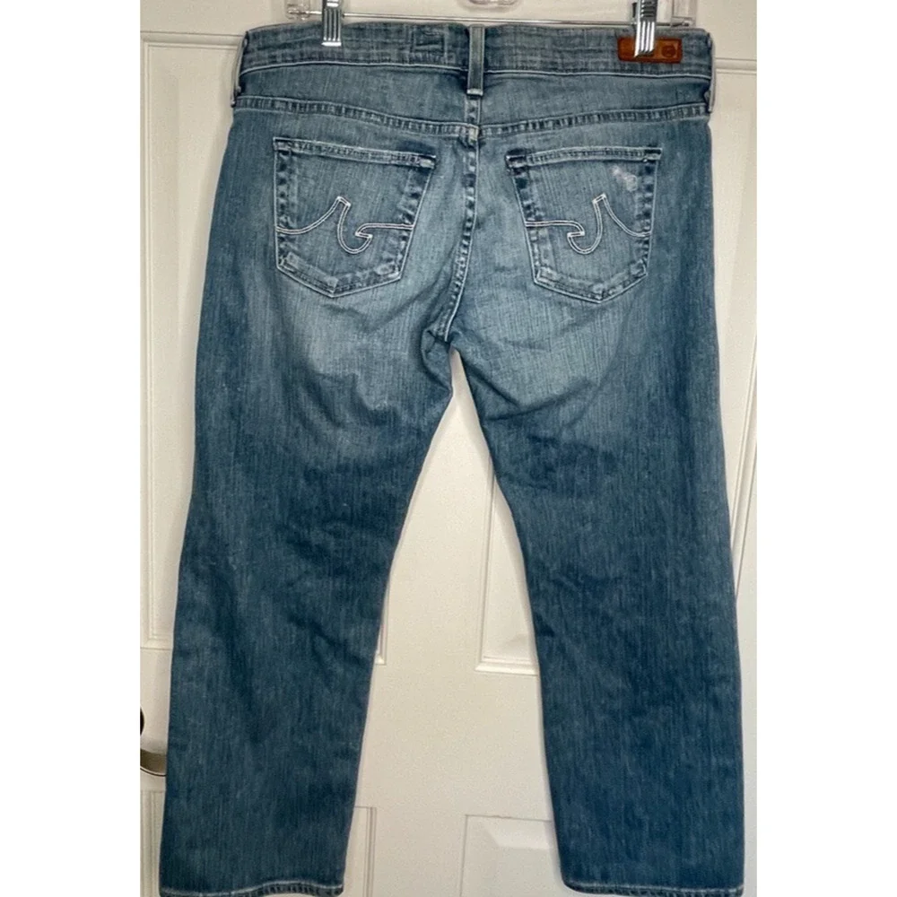 AG Adriano Goldschmied Women’s 29R Tomboy Crop Jeans Relaxed Straight Distressed